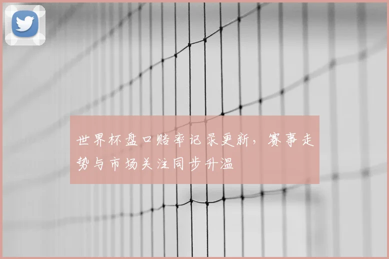 世界杯盘口赔率记录更新，赛事走势与市场关注同步升温